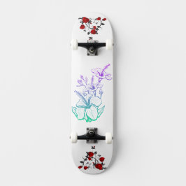 Adsible Fantasy Flowers Bild Mini Skateboard Bräda 18,5 Cm