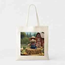 Adsible Farmer Mouse on Hay Tygkasse