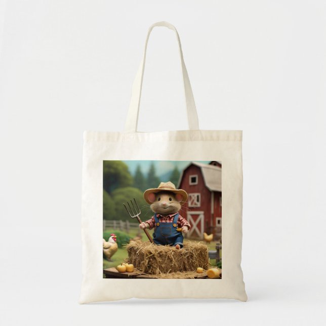 Adsible Farmer Mouse on Hay Tygkasse (Framsidan)