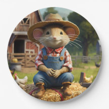 Adsible Farmer Mouse Papper Party Plate