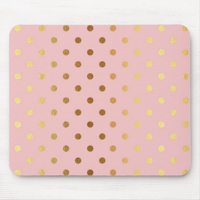 Adsible Faux Guld Polka dots Flowers Musmatta (Framsidan)