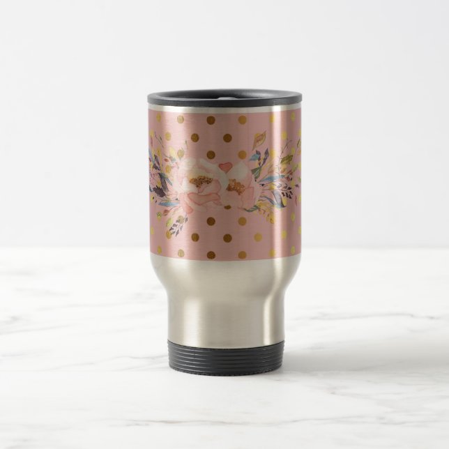 Adsible Faux Guld Polka dots Flowers Resemugg (Center)