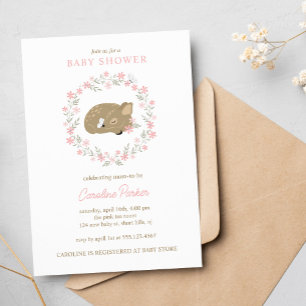 Adsible Fawn Baby Shower Inbjudningar
