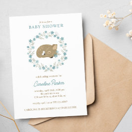 Adsible Fawn Baby Shower Inbjudningar