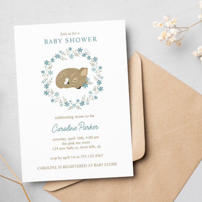 Adsible Fawn Baby Shower Inbjudningar (Skapare uppladdad)