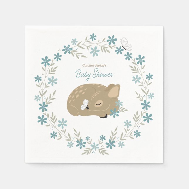 Adsible Fawn Baby Shower Pappersservett (Framsidan)