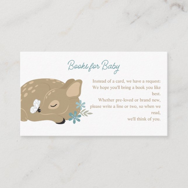 Adsible Fawn Boy Baby Shower Tilläggskort (Framsida)