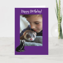 Adsible Ferret Roligt Photo Birthday Card