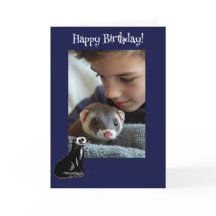 Adsible Ferret Roligt Photo Birthday Card