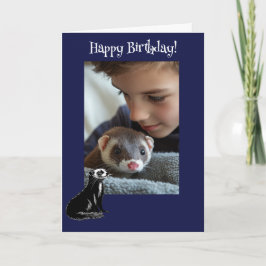 Adsible Ferret Roligt Photo Birthday Card Helgkort