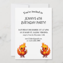 Adsible Fiery Tecknad Baby Phoenix Birthday