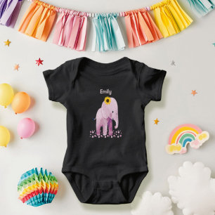 Adsible Flicka Elephant with Namn T Shirt
