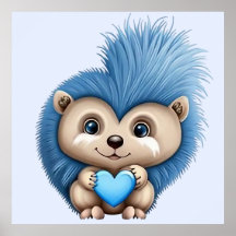 Adsible Fluffy Blue Animal