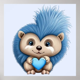 Adsible Fluffy Blue Animal Poster