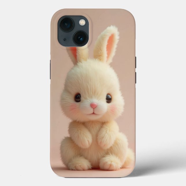 Adsible Fluffy Bunny iPhone 13 Fodral (Baksida)