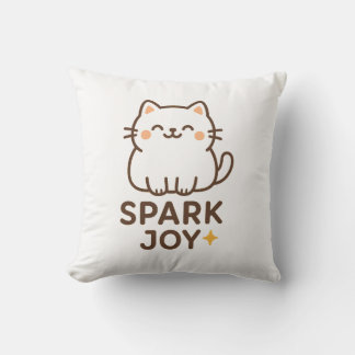 "Adsible Fluffy Cat Decorative Pillow - Spark Joy Kudde