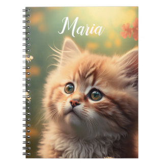 Adsible Fluffy Ginger Kitten, Anpassadet Anteckningsbok
