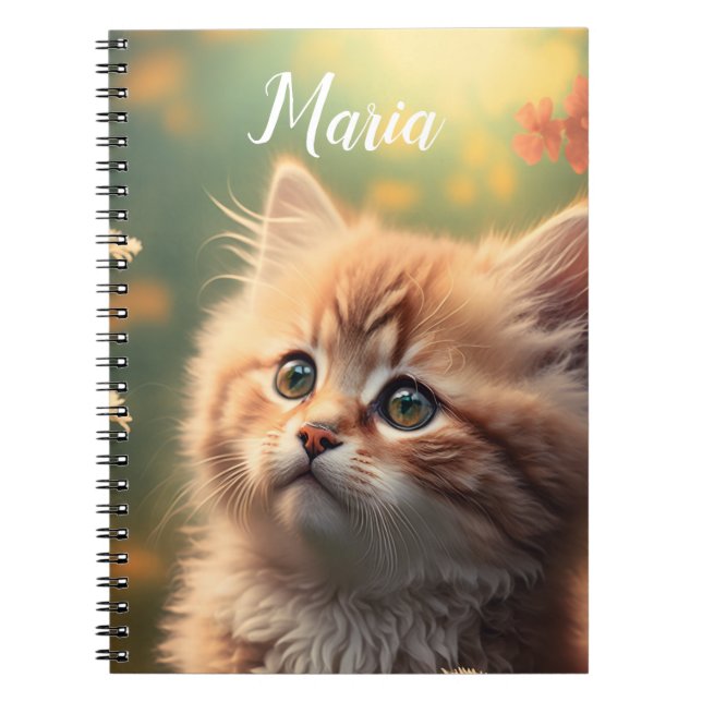 Adsible Fluffy Ginger Kitten, Anpassadet Anteckningsbok (Framsidan)