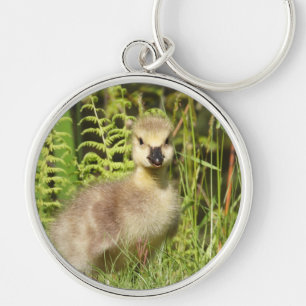 Adsible fluffy Gosling Rund Silverfärgad Nyckelring