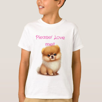 Adsible Fluffy Pomeranian Puppy T Shirt