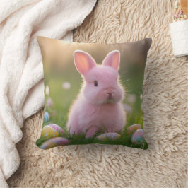Adsible Fluffy Rosa Bunny & Påskägg Kudde