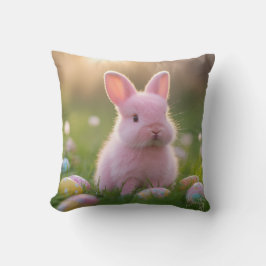 Adsible Fluffy Rosa Bunny & Påskägg Kudde