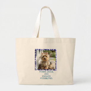 "Adsible Fluffy Yorkshire Terrier on Porch Jumbo Tygkasse