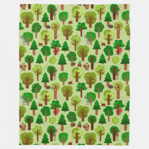 Adsible Forest Animals Fleece Blanket
