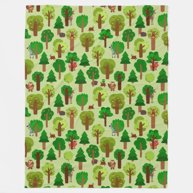 Adsible Forest Animals Fleece Blanket (Framsidan)