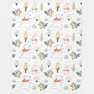 Adsible Forest Animals Fleece Blanket