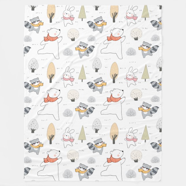 Adsible Forest Animals Fleece Blanket (Framsidan)