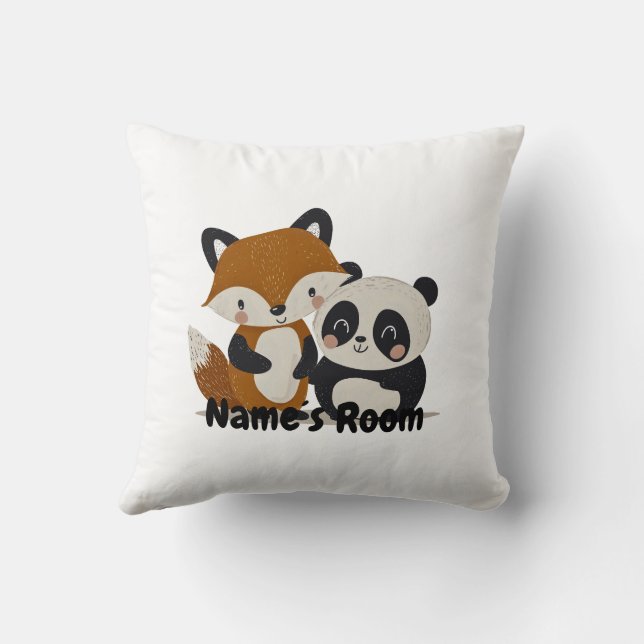 Adsible Fox and Panda Friends Kids Dekorativ kudde (Baksida)