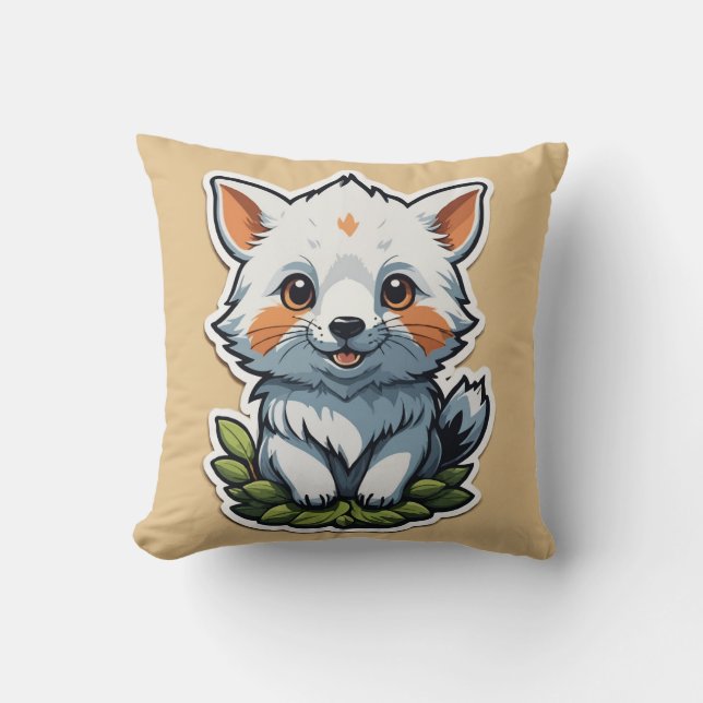 Adsible Fox Unge-fästare - Cute Vild Animal Art Kudde (Framsida)