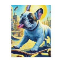 Adsible Fransk Bulldog Skateboarding