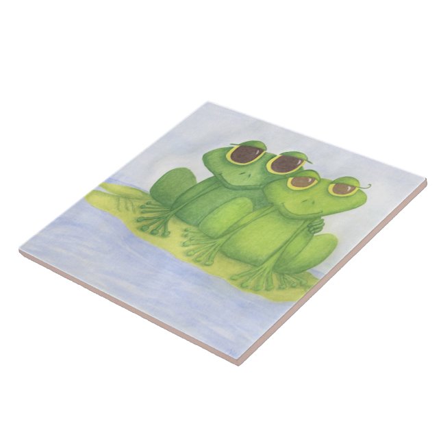 Adsible Frog Älskare Kakelplatta (Sidan)