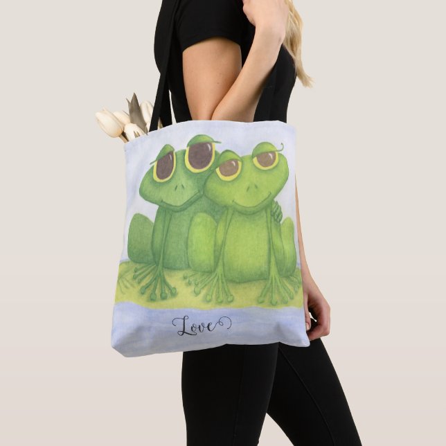 Adsible Frog Älskare Tygkasse (Närbild)