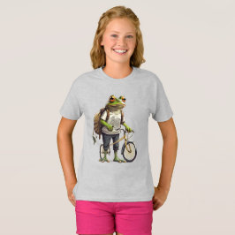 Adsible Frog in T-shirt and Backpack Cycle