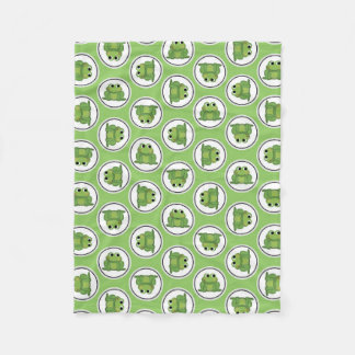 Adsible Frog Mönster Apple Grönt Fleece Blanket