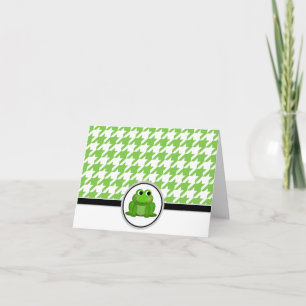 Adsible Froggy anpassningsbar Grönt Houndstooth Ca Tack Kort