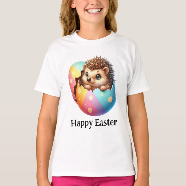 Adsible Funny Cute Påsk Baby Hedgehog T Shirt (Framsida)