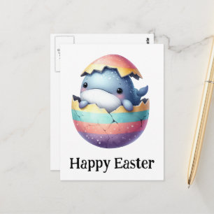 Adsible Funny Cute Påsk Baby Whale Vykort