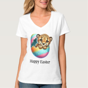 Adsible Funny Cute Påsk Cheetah Unge T Shirt