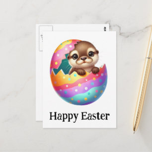 Adsible Funny Cute Påsk Otter Baby Vykort