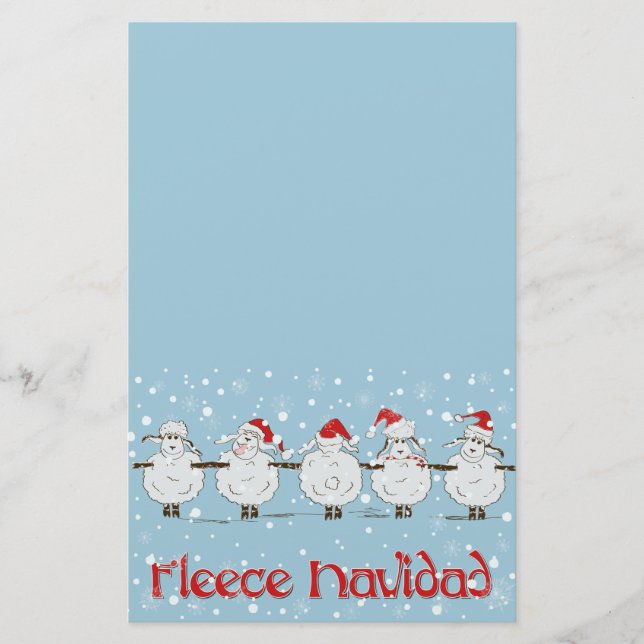 Adsible FUNNY Ull Navidad jul Sheep Brevpapper (Framsida)
