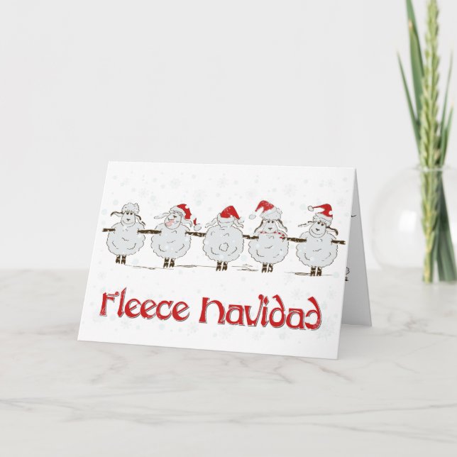 Adsible FUNNY Ull Navidad jul Sheep Helgkort (Framsida)
