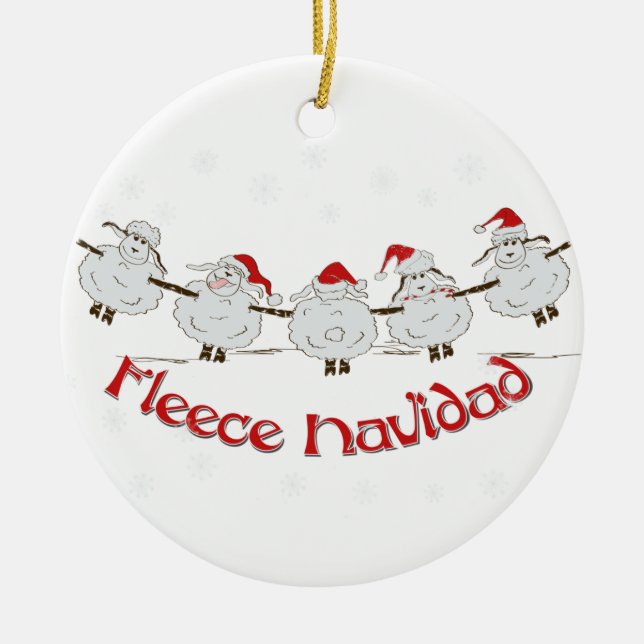 Adsible FUNNY Ull Navidad jul Sheep Julgransprydnad Keramik (Framsidan)