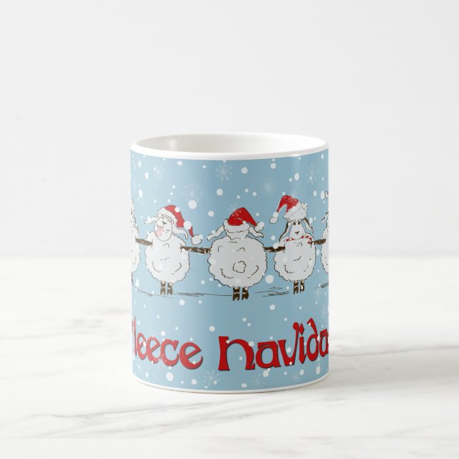Adsible FUNNY Ull Navidad jul Sheep Kaffemugg (Center)