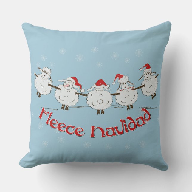 Adsible FUNNY Ull Navidad jul Sheep Kudde (Framsida)