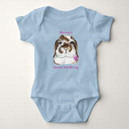 Adsible Fuzzy Lop Rabbit with Rosa Tulip Baby Bod T Shirt