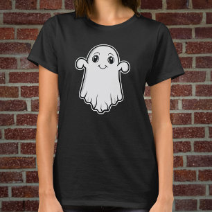 Adsible Ghost Tecknade figurer Spooky Halloween T Shirt